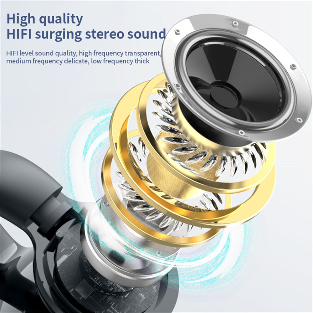 YX09 Clip-On Single Ear Bluetooth-compatible Headset Stereo Business Style Wireless Headphones