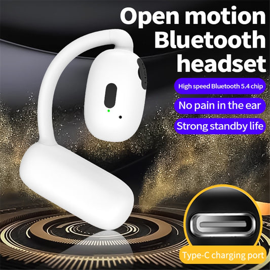 V21 Single Ear Rotating Hook Earphone OWS Bluetooth-compatible 5.4 Stereo Headphone