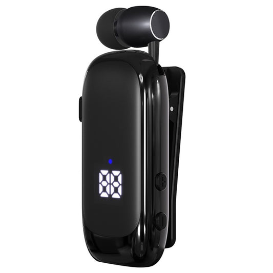 K88 Business Lavalier Headphones Retractable Sports Bluetooth-compatible Earphones with LED Display