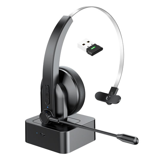 OY631 Bluetooth-compatible 5.3 Headset Customer Service Headphone with Mic Noise-Cancelling Wireless Headset for Truck Driver