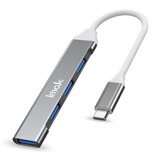 IMAK Multifunction Type-C Docking Station 4 in 1 Multi-Port Converter to 3 USB2.0 + USB 3.0 USB-C HUB Adapter Compatible with Windows / macOS / Linux