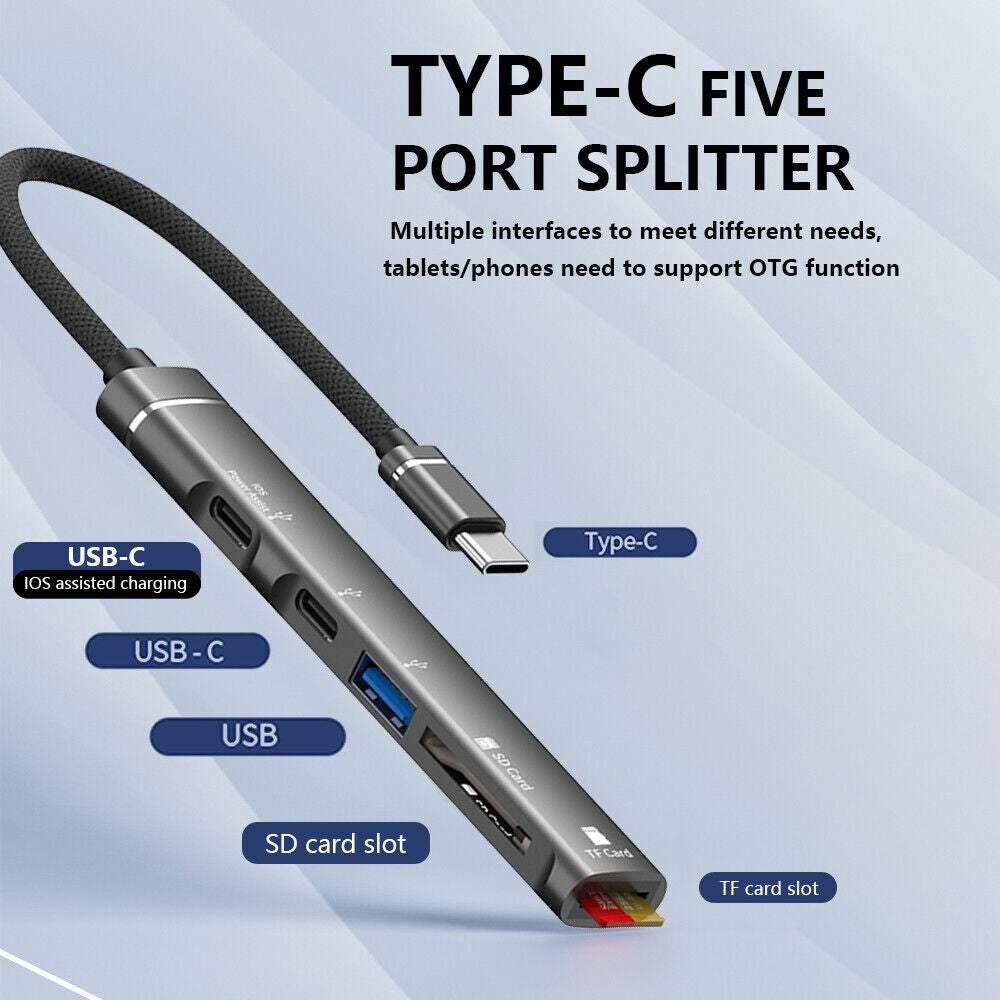 SVT01 Type-C Docking Station Multiple Ports USB Hub Adapter for Cell Phones