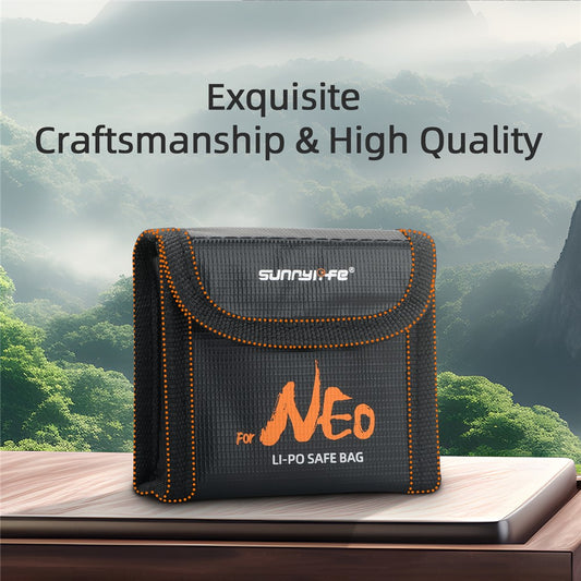SUNNYLIFE NE-DC850 3-Battery Storage Bag for DJI Neo Drone Battery Explosion-Proof Carrying Case