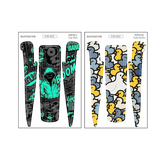 SUNNYLIFE NE-TZ869 For DJI Neo Drone 2Pcs Stickers Set Anti-Scratch Decorative Decals