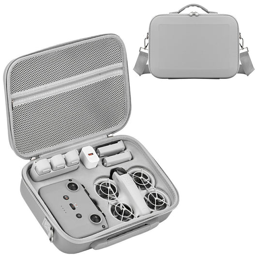 For DJI Neo Drone Portable Case PU Leather + Lycra Storage Bag with Shoulder Strap