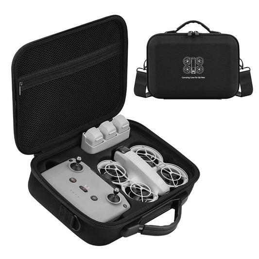 BRDRC For DJI Neo Drone Carrying Case PU Leather Compact Storage Bag with Should Strap