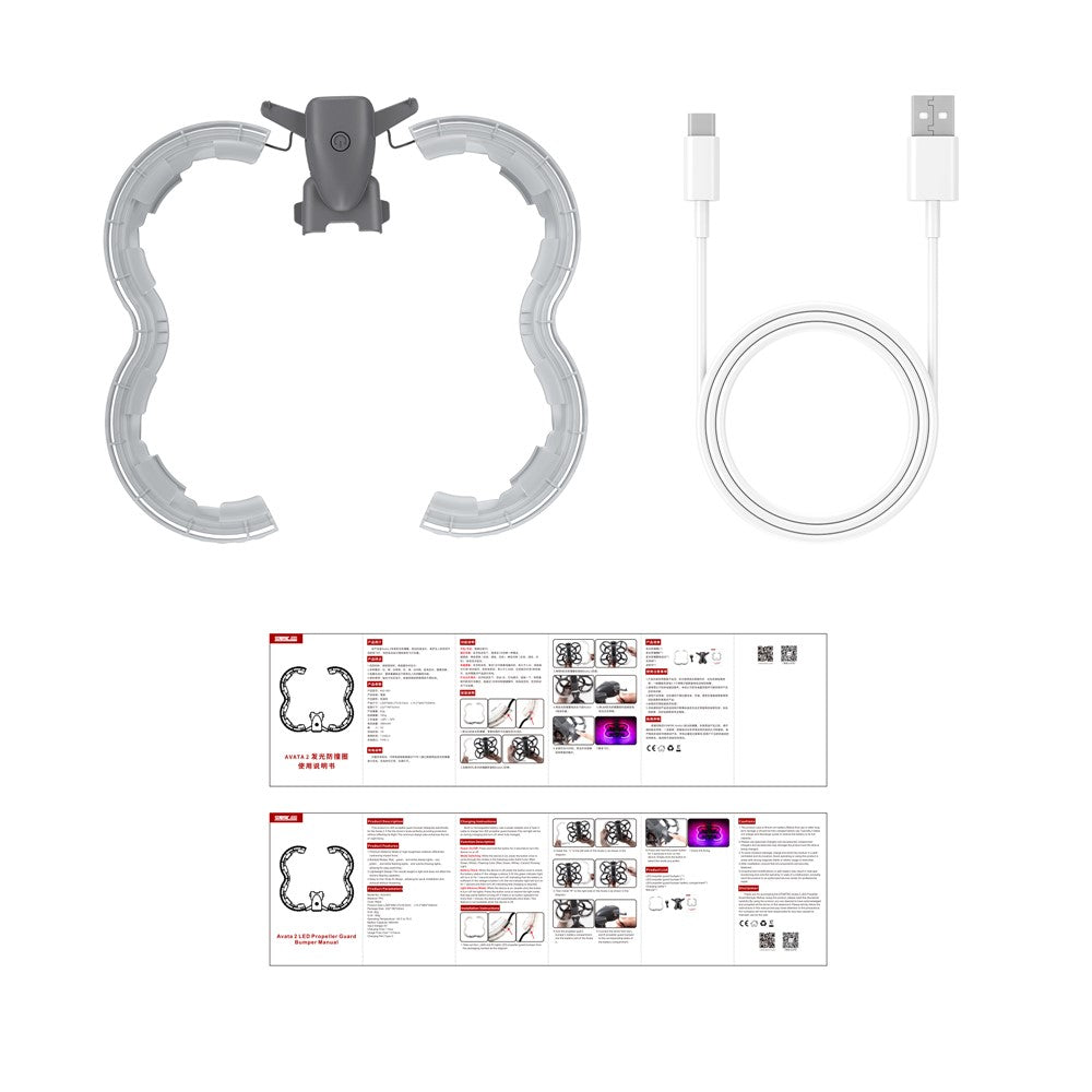 STARTRC 1144758 For DJI Avata 2 Anti-Collision Drone Propeller Guard Plastic Protection Rings with Light