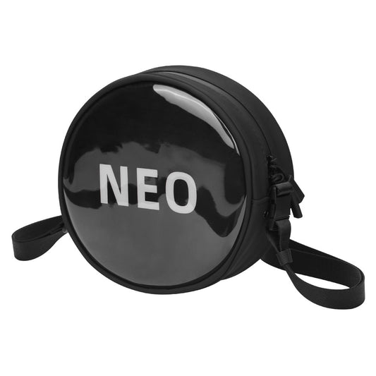 BRDRC For DJI Neo Transparent Window Waterproof PU Leather Round Crossbody Bag