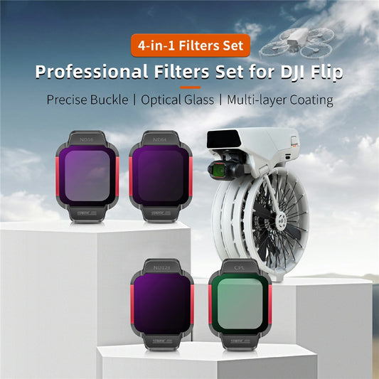 STARTRC 12200081 4Pcs / Set For DJI Flip ND16 ND64 ND128 CPL Optical Glass Drone Lens Filters