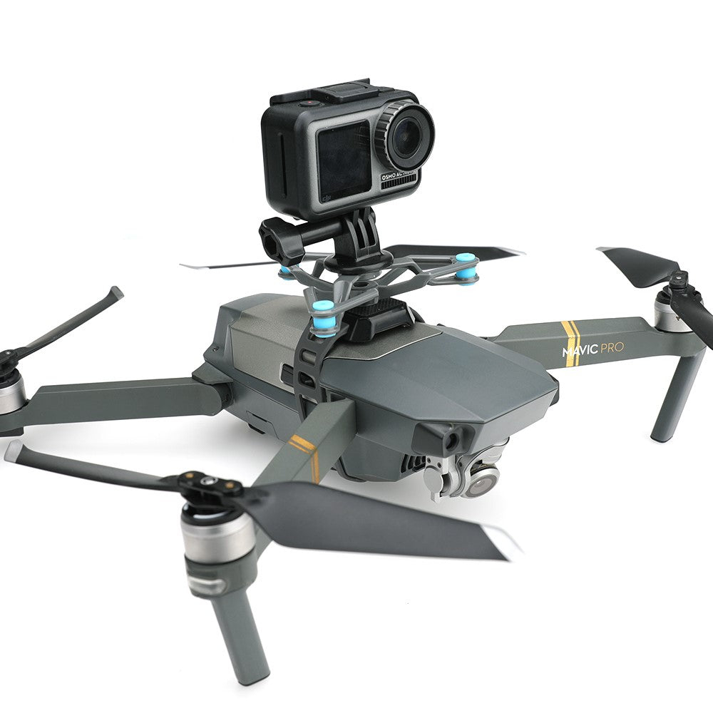 RCSTQ Action Camera Universal Shock Absorber Bracket Fixed Holder for DJI Mavic Air 2/Autel EVO 2, etc.