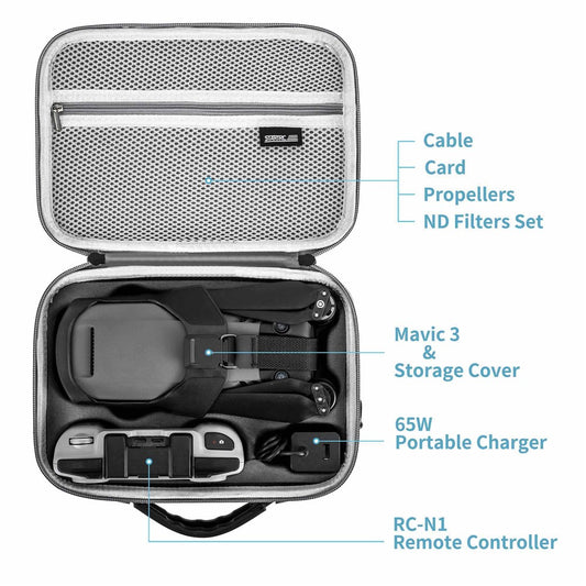 STARTRC 1110303 Portable Storage Bag PU Leather Shockproof Tote Carrying Case with Shoulder Strap for DJI Mavic 3 Drone Accessories