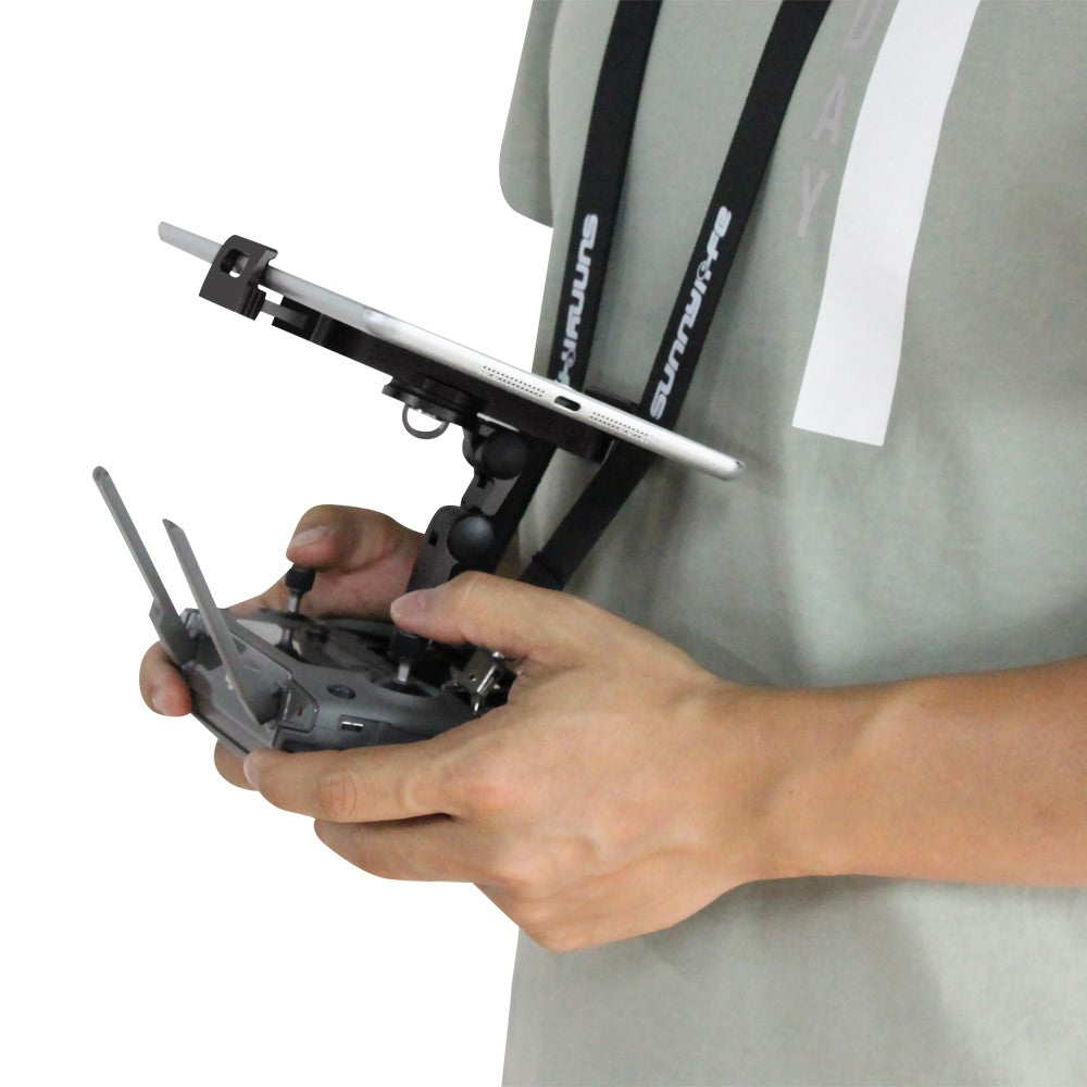 SUNNYLIFE ZJ035 Aluminum Alloy Cell Phone Holder Portable Drone Remote Controller Rack Folding Tablet Stand with Strap for DJI Mavic 3/2/Mini SE/Air 2S