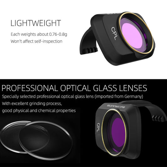 SUNNYLIFE Multi Coated Camera Lens Filter Lightweight CPL Filters for DJI Mini SE/Mini 2/Mavic Mini Drone Accessories