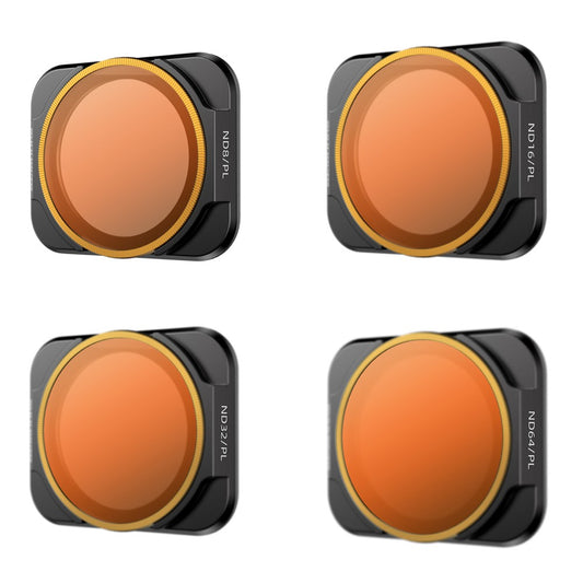 SUNNYLIFE 4Pcs/Set ND8/PL+ND16/PL+ND32/PL+ND64/PL Camera Lens Filters for DJI Air 2S Drone
