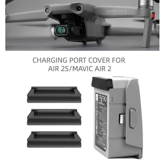 SUNNYLIFE AIR2-DC258 3Pcs/Set For DJI Air 2S/Mavic Air 2 Battery Dustproof Cover Charging Port Protector Cover
