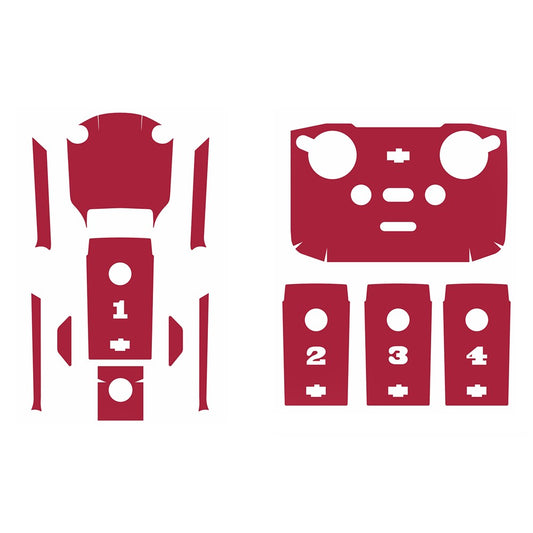 SUNNYLIFE For DJI Air 2S Scratch-resistant Sticker Set Decals Pattern Printing Stickers for Drone Battery Remote