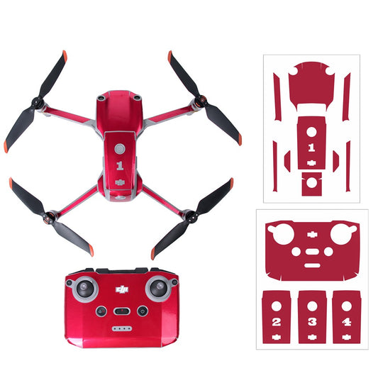 SUNNYLIFE For DJI Air 2S Scratch-resistant Sticker Set Decals Pattern Printing Stickers for Drone Battery Remote