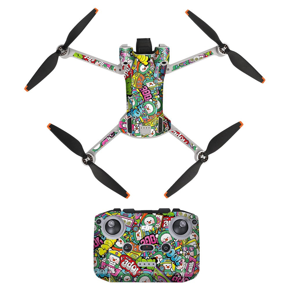 SUNNYLIFE MM3-TZ395 For DJI Mini 3 Pro Drone + RC-N1 Remote Control Stickers Set Decals Stylish Decorative Stickers