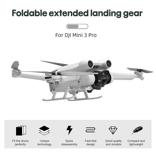 STARTRC 1110890 For DJI Mini 3 Pro Drone Foldable Landing Gear ABS Anti-fall Heighten Landing Stand