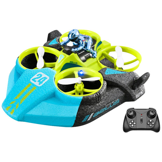 V24 Four-axis RC Aircraft Three-in-one Sea Land and Air RC Boat 360-degree Tumbling Remote Control Educational Toys with Two Batteries
