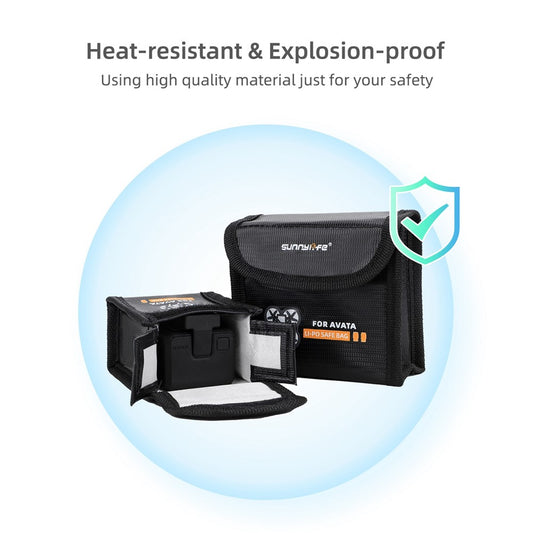 SUNNYLIFE AT-DC478 For DJI Avata 2-Battery Safety Storage Bag Explosion-proof Heat Resistant Lithium Battery Protective Pouch