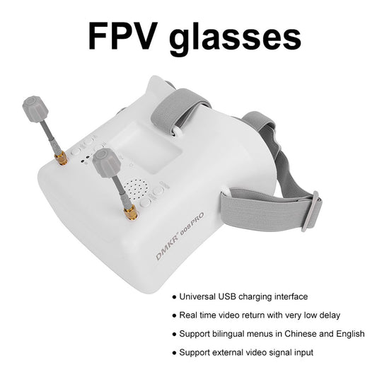 DMKR LS-008D Pro 5.8G 40CH First Person View Glasses 4.3 Inch First Person View Goggles Double Antennas for RC Drone Accessories