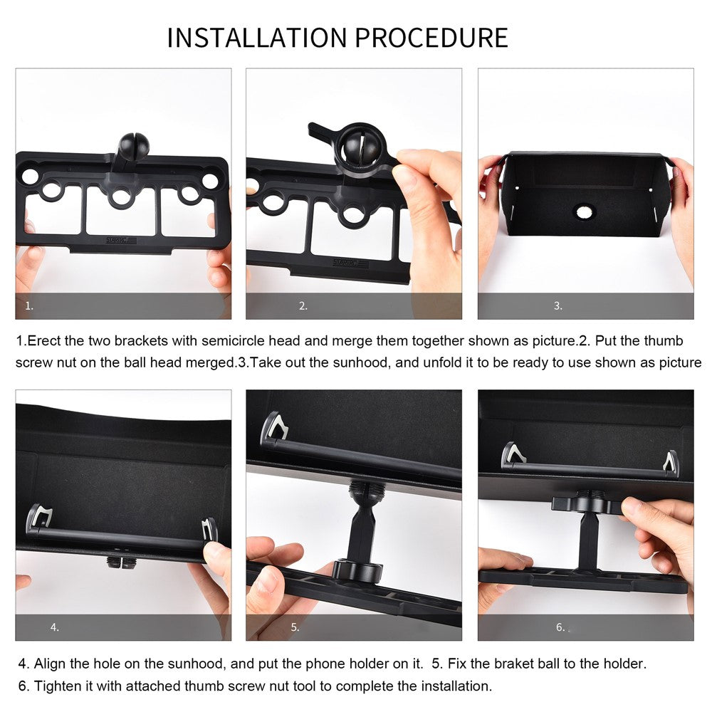 STARTRC 1108860 For DJI Mini 2 / Mavic Mini / Air 2 Controller Sunhood with Phone Holder and Lanyard