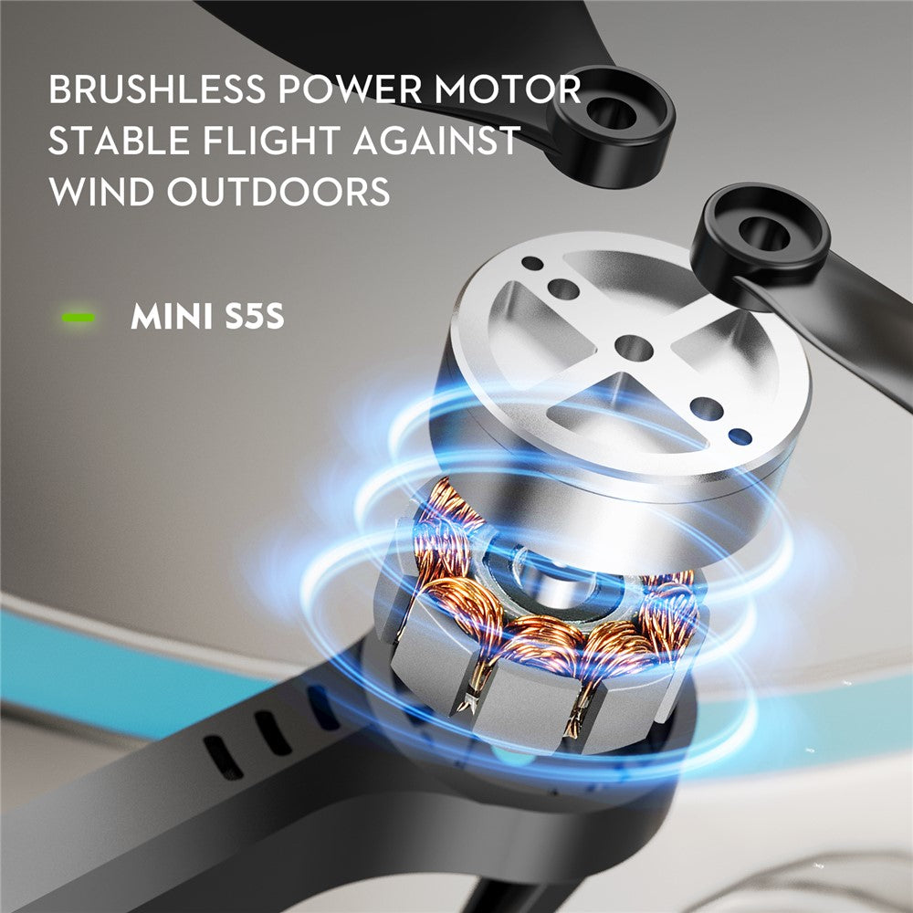LSRC S5S Mini Drone 4K (480P) Dual HD Camera Obstacle Avoidance Brushless Folding Quadcopter RC Plane