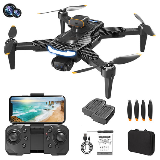 P17 (Pro) One-key Return Drone HD Dual Camera RC Quadcopter (Brushless Motor+GPS Automatic Return+5-way Obstacle Avoidance), with 2 Batteries