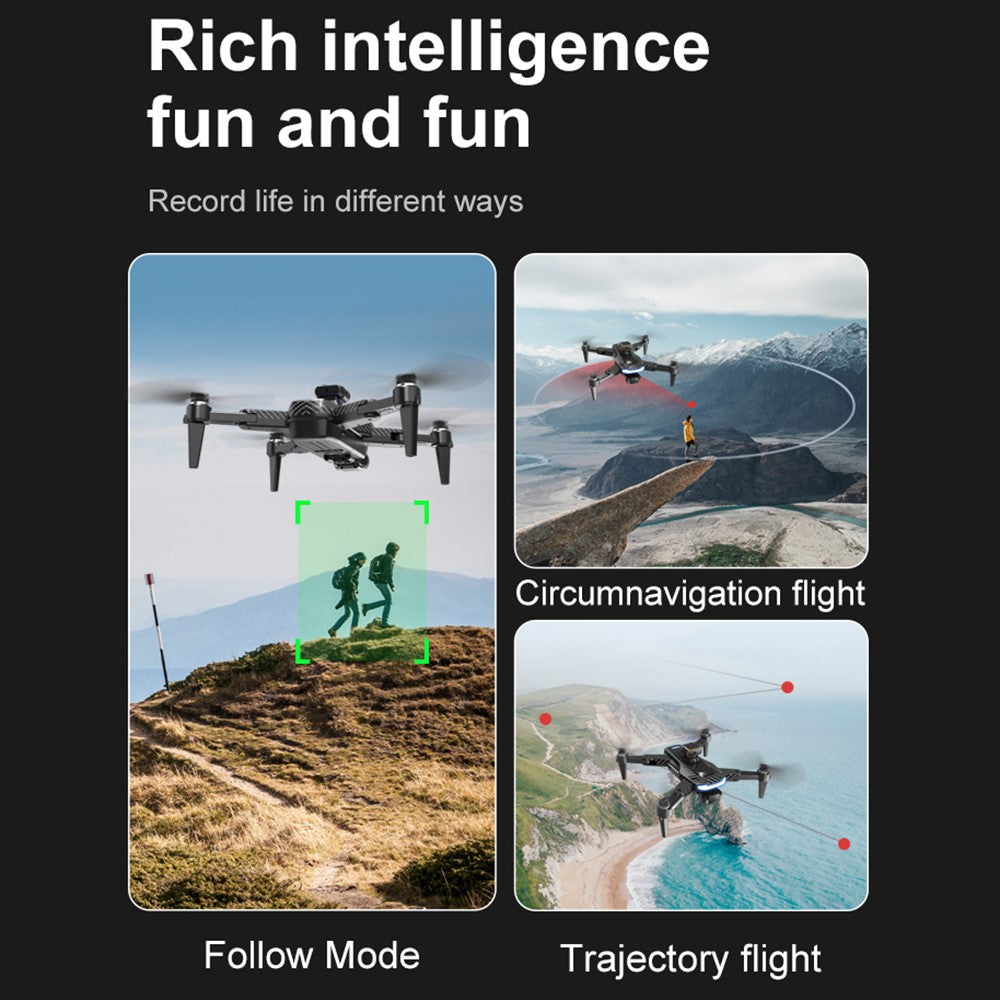 P17 (Pro) One-key Return Drone HD Dual Camera RC Quadcopter (Brushless Motor+GPS Automatic Return+5-way Obstacle Avoidance), with 2 Batteries