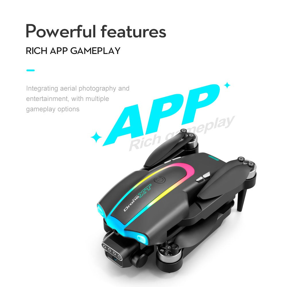 XT105 480P Foldable Quadcopter Helicopter Toy Brushless LED RC Drone with 3 Batteries