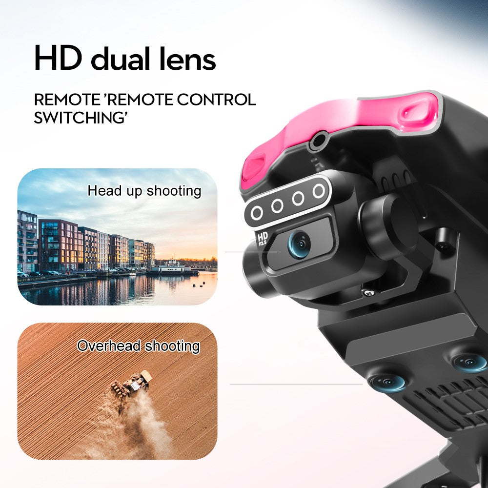 XT105 Foldable RC Drone LED 480P Brushless Quadcopter with 2 Batteries for Adult Beginners and Kids