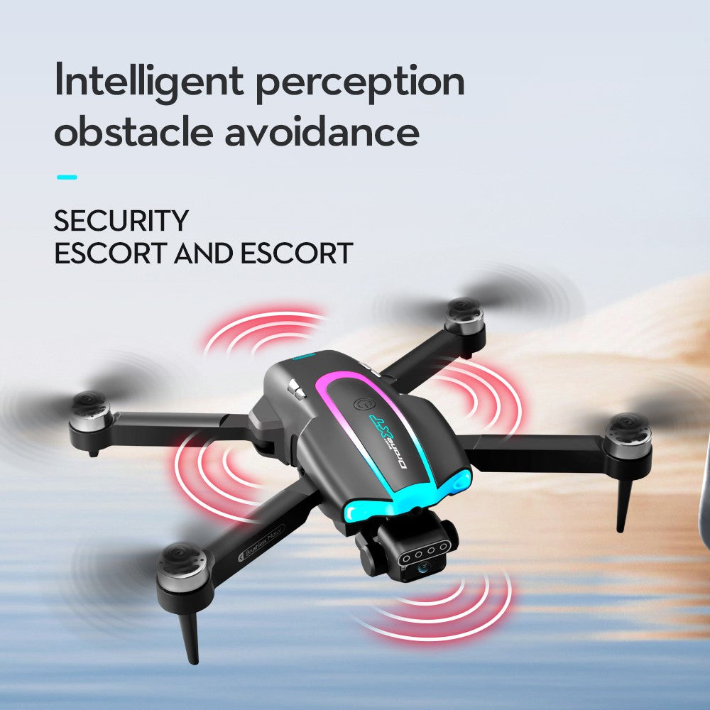 XT105 Foldable RC Drone LED 480P Brushless Quadcopter with 2 Batteries for Adult Beginners and Kids