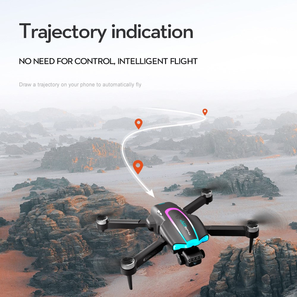 XT105 Foldable RC Drone LED 480P Brushless Quadcopter with 2 Batteries for Adult Beginners and Kids