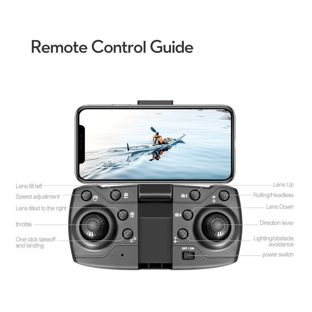 XT105 Foldable RC Drone LED 480P Brushless Quadcopter with 2 Batteries for Adult Beginners and Kids