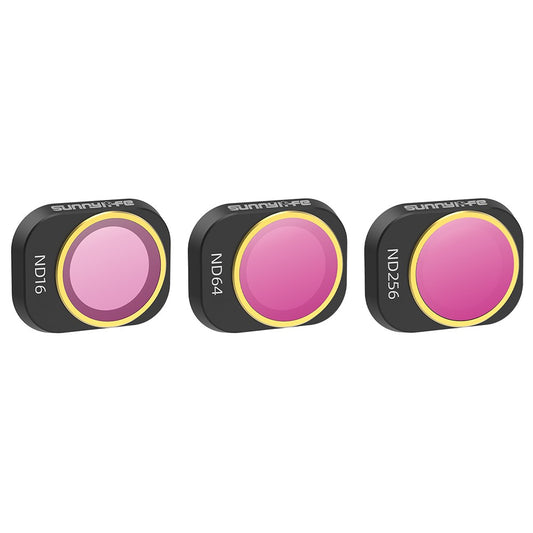 SUNNYLIFE N4P-FI726 3PCS For DJI Mini 4 Pro RC Drone Optical Glass ND Lens Filters (ND16+ND64+ND256)