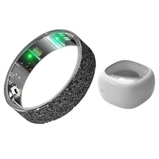 Vring-3 Frosted Bluetooth-compatible Sleep Health Monitoring Smart Ring Stainless Steel Finger Ring, with Charging Case