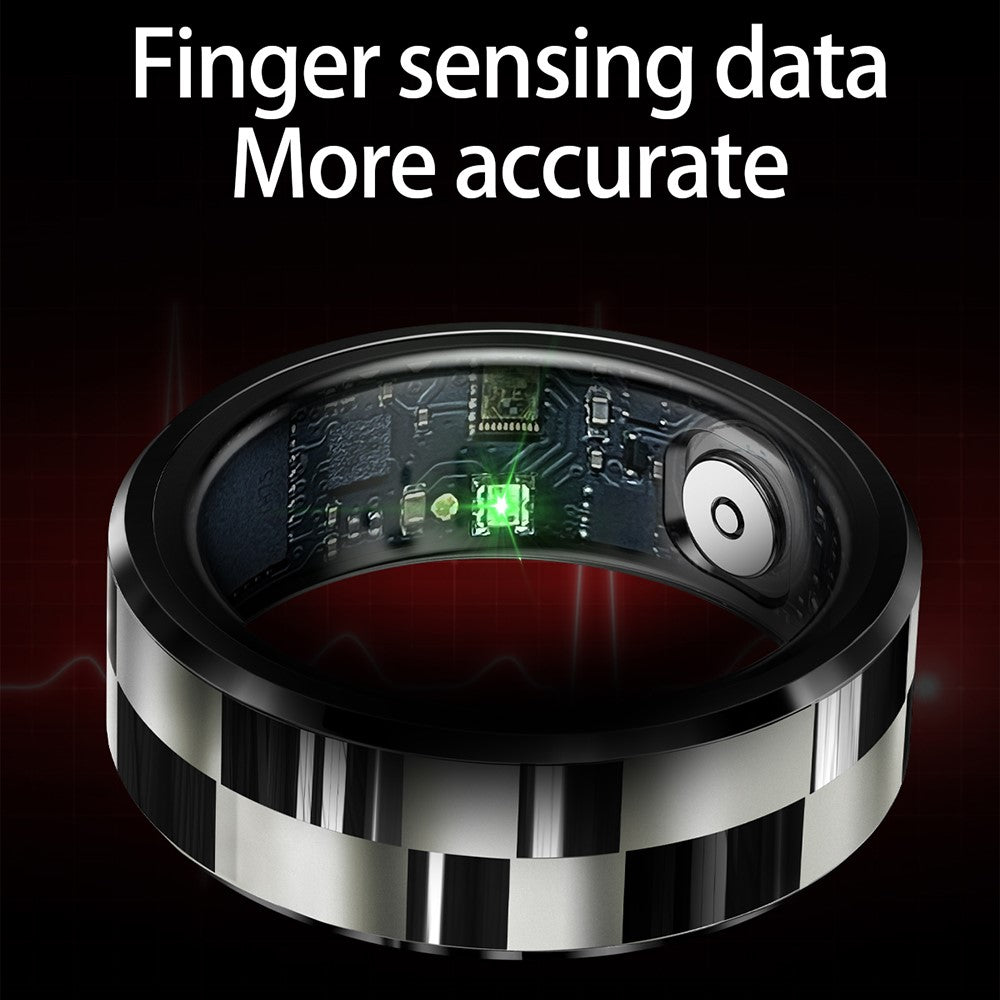 R9 Multifunctional Stainless Steel Smart Ring Heart Rate Blood Oxygen Sleep Monitoring Ring with Charging Case