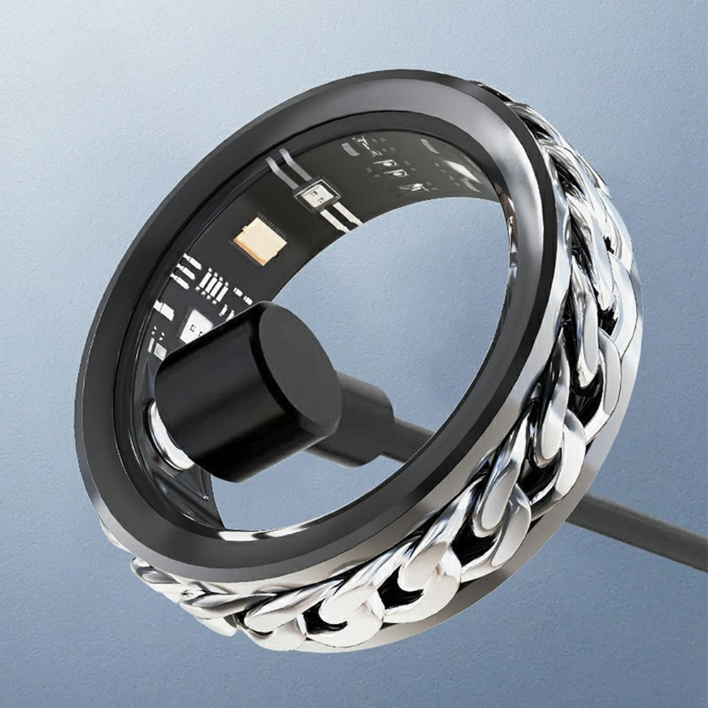 V5 Rotation Decompression Health Monitoring Multi-Function Smart Ring with Charging Case