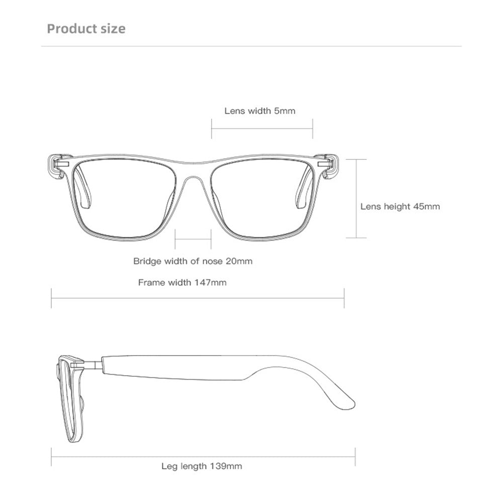 M01 Wireless Music Earphone Smart Eyeglasses IP68 Waterproof Bluetooth-Compatible Glasses Audio Eyewear
