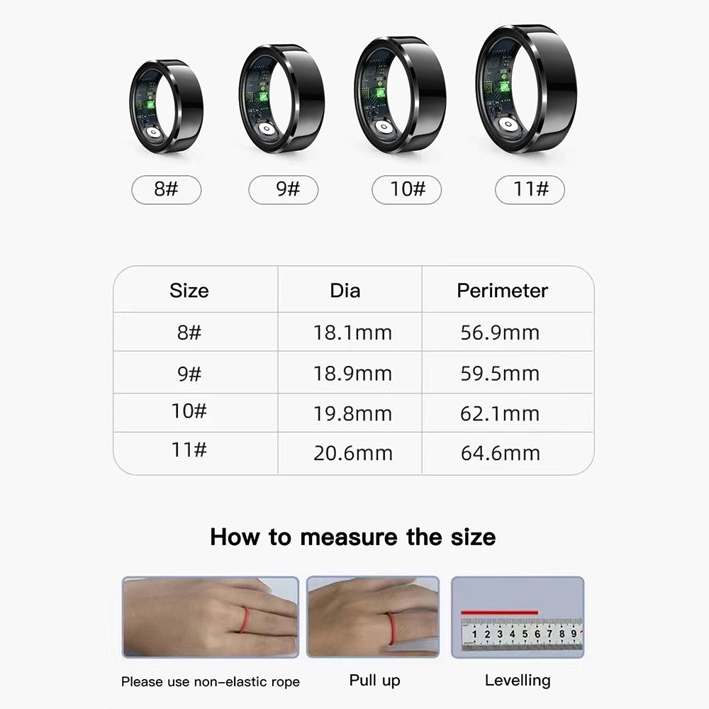 R6 Smart Ring Sleep Tracking Heart Rate Blood Oxygen Monitor Waterproof Bluetooth-Compatible Finger Ring