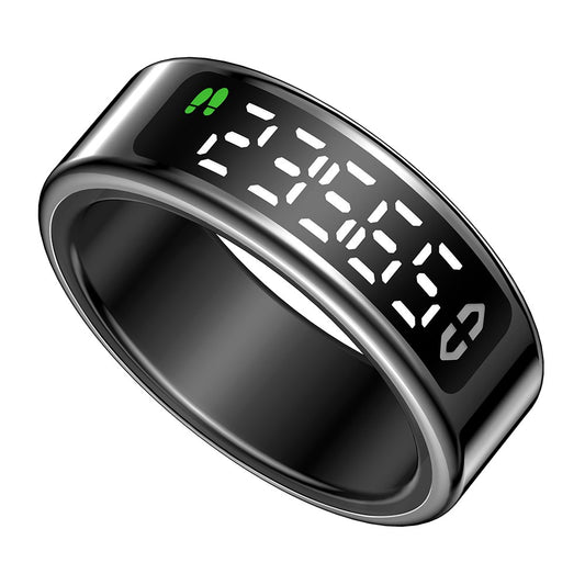 SY01 Digital Display Smart Ring Sleep Blood Oxygen Heart Rate Monitor Ring with Charging Case