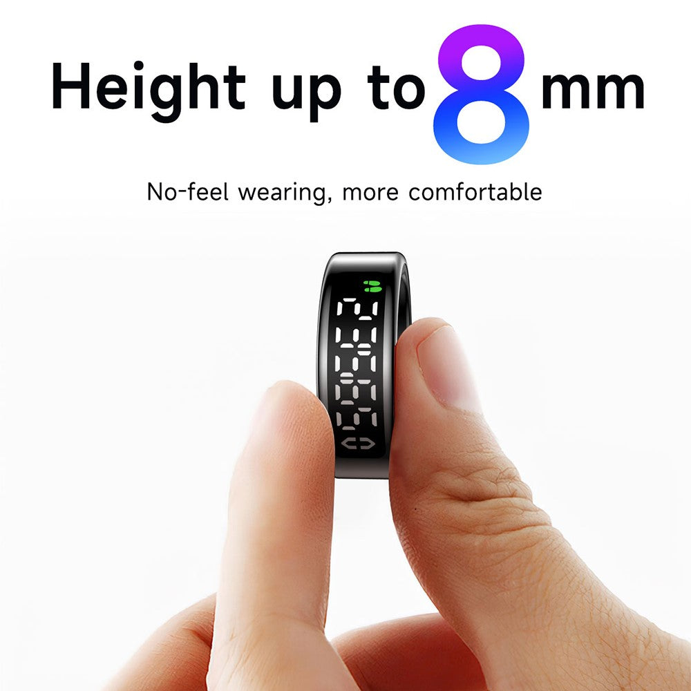 SY01 Digital Display Smart Ring Sleep Blood Oxygen Heart Rate Monitor Ring with Charging Case