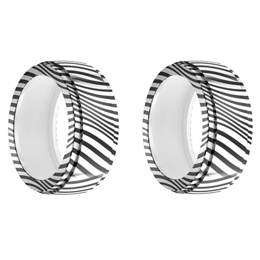 2Pcs for Samsung Galaxy Ring / Oura Ring Gen3 Smart Ring Protective Cover S+M Printed Pattern Silicone Sleeve