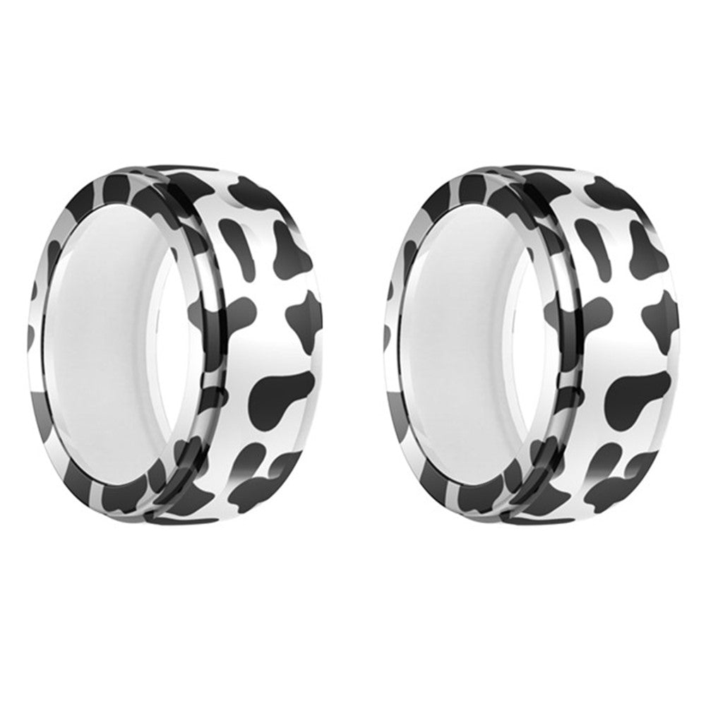 2Pcs for Samsung Galaxy Ring / Oura Ring Gen3 Smart Ring Protective Cover S+M Printed Pattern Silicone Sleeve