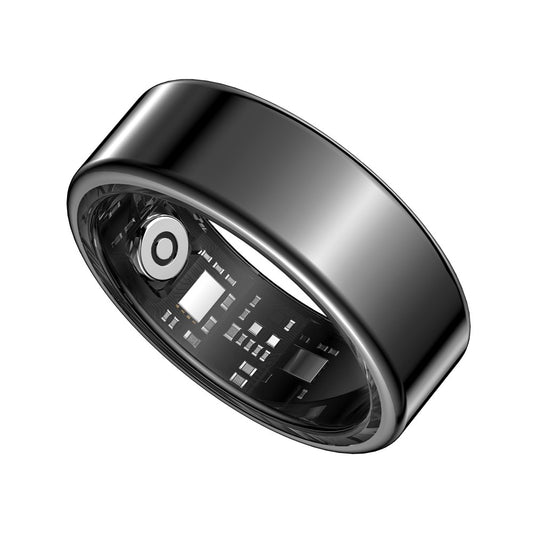SY02 Solid Color Smart Ring Multifunction Sleep Tracker Blood Oxygen Heart Rate Monitor, with Charging Case