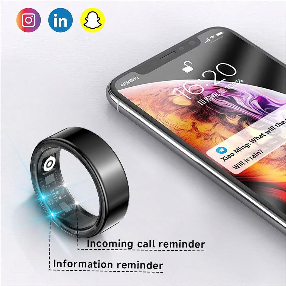 SY02 Solid Color Smart Ring Multifunction Sleep Tracker Blood Oxygen Heart Rate Monitor, with Charging Case