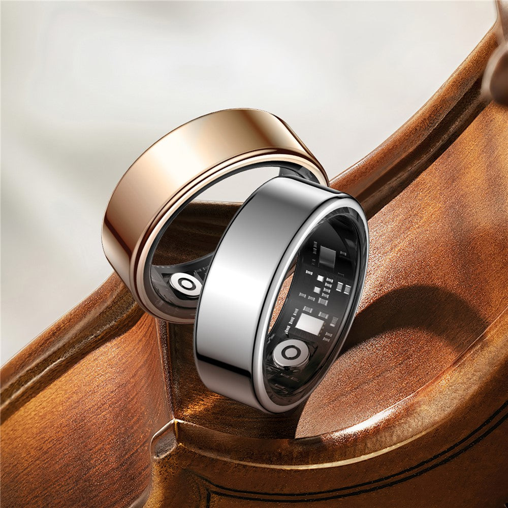 SY02 Solid Color Smart Ring Multifunction Sleep Tracker Blood Oxygen Heart Rate Monitor, with Charging Case