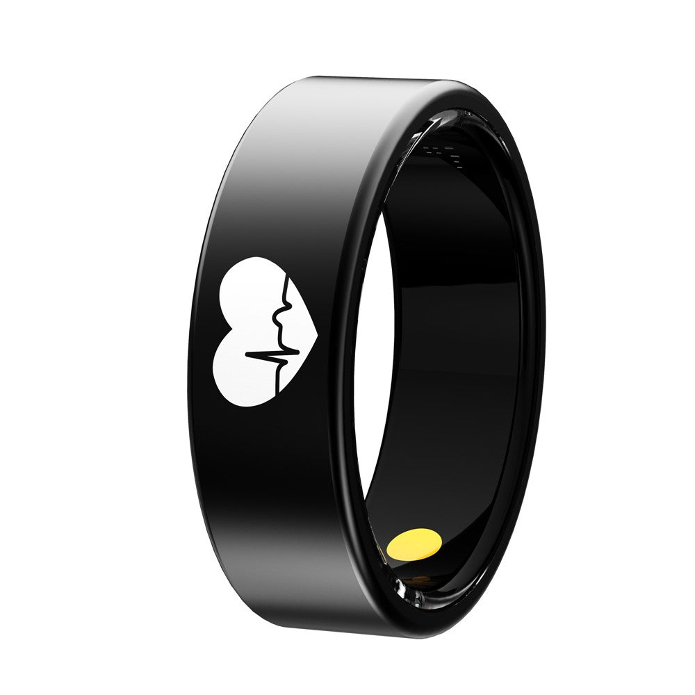 R30 Heart Pattern Smart Ring Waterproof ECG Heart Rate Blood Oxygen Blood Pressure Sleep Tracker, with Charging Case
