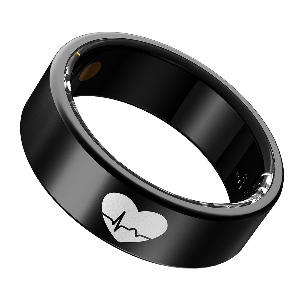 R30 Heart Pattern Smart Ring Waterproof ECG Heart Rate Blood Oxygen Blood Pressure Sleep Tracker, with Charging Case